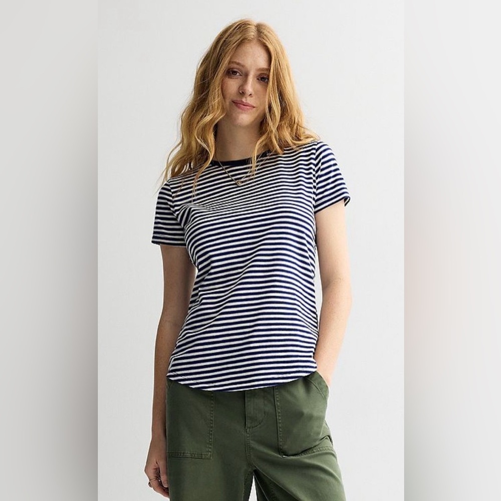Sonoma Goods For Life Everyday Short Sleeve Tee in Navy/White Stripes, size XXL
